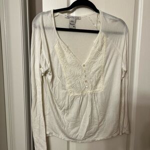 Women's Cream Lace Detail Top